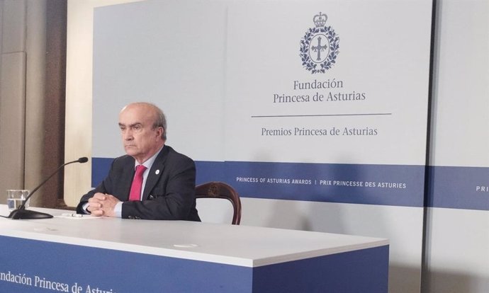 Rueda de prensa de la Organización de Estados Iberoamericanos para la Educación, la Ciencia y la Cultura (OEI), Premio Princesa de Asturias de Cooperación Internacional. A cargo de su secretario general, Mariano Jabonero.