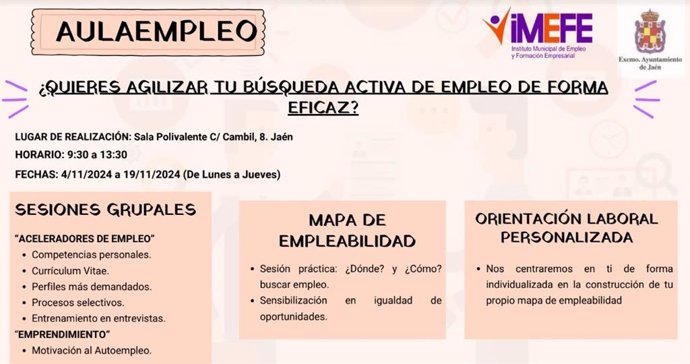 Detalle del cartel del programa Aulaempleo.