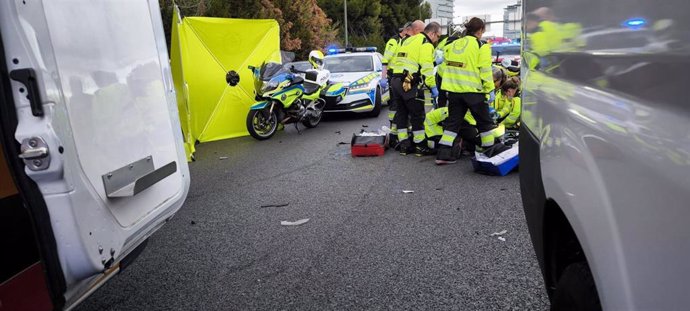 Accidente de tráfico en la M-30.