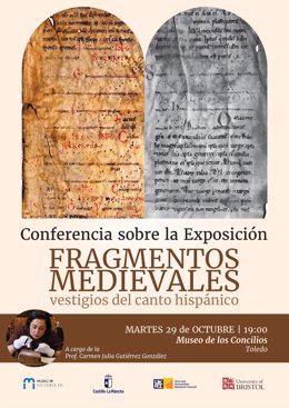 Cartel de la charla en el toledano Museo de los Concilios.