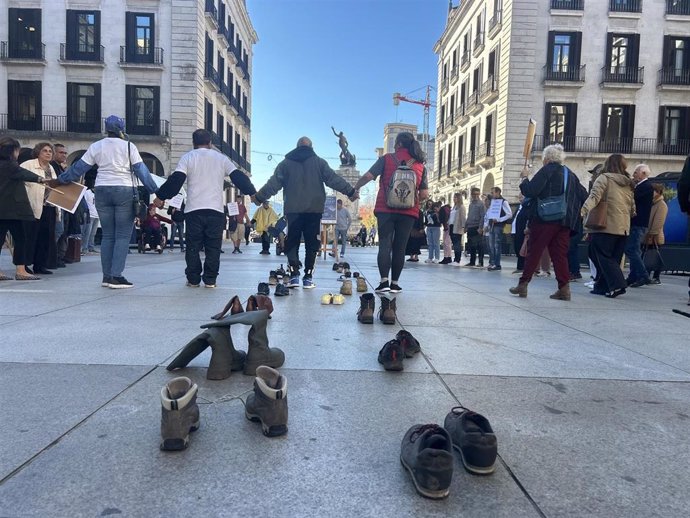 Acto público de Cáritas con motivo del Día de las Personas sin Hogar, en la plaza Porticada.