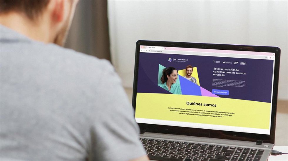 Plataforma New Career Network, impulsada por Fundación Telefónica y Sonae, con la colaboración de SAP, Iberdrola y la CEOE, dentro  de la iniciativa Reskilling for Employment (R4E), que impulsa la European Round Table for Industry (ERT).