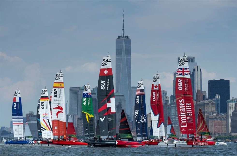 Carrera de SailGP en las aguas de Nueva York (Estados Unidos)