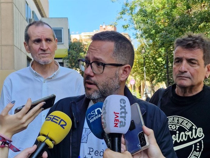 El portavoz de Adelante Andalucía, José Ignacio García, este jueves en declaraciones a los medios en Jaén.