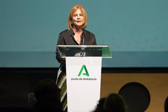 La alcaldesa de Jerez de la Frontera, María José García-Pelayo interviene en el acto de inauguración del el Congreso Internacional sobre Cambio Climático. A 24 de octubre de 2024, en Jerez de la Frontera, Cádiz (Andalucía, España). 