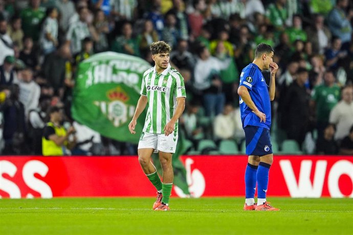 Abde Ezzalzouli of Real Betis celebrates a goal during the UEFA Conference League, football match played between Real Betis and FC Copenhague at Benito Villamarin stadium on October 24, 2024, in Sevilla, Spain.