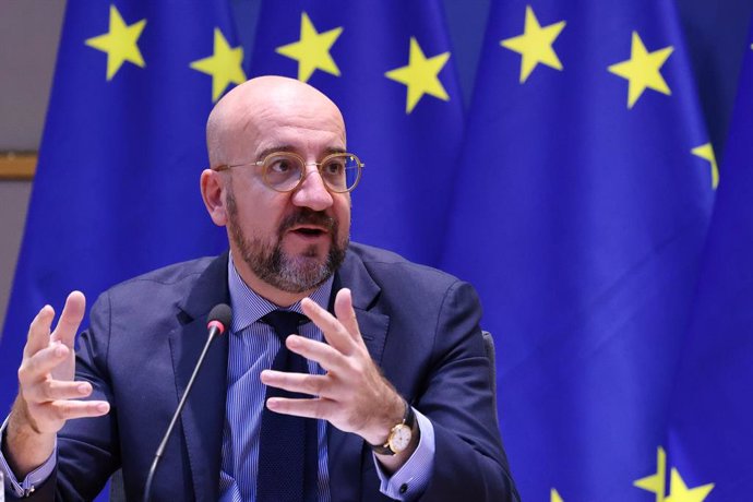 Charles Michel, presidente del Consejo Europeo, en una entrevista con medios de comunicación