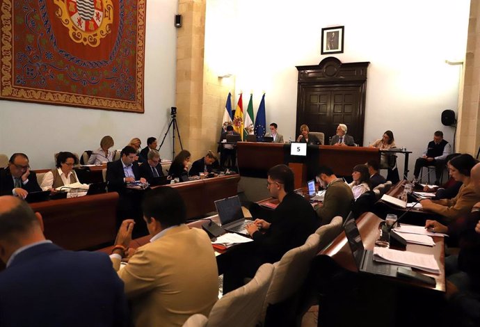 Imagen del pleno municipal en el Ayuntamiento de Jerez en su sesión ordinaria de octubre.