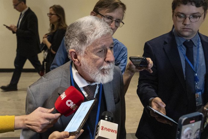 September 27, 2024, New York, New York, United States: Special Advisor to the President of Brazil Celso Amorim addresses media during 79th session of General Assembly at UN Headquarters in New York on September 27, 2024