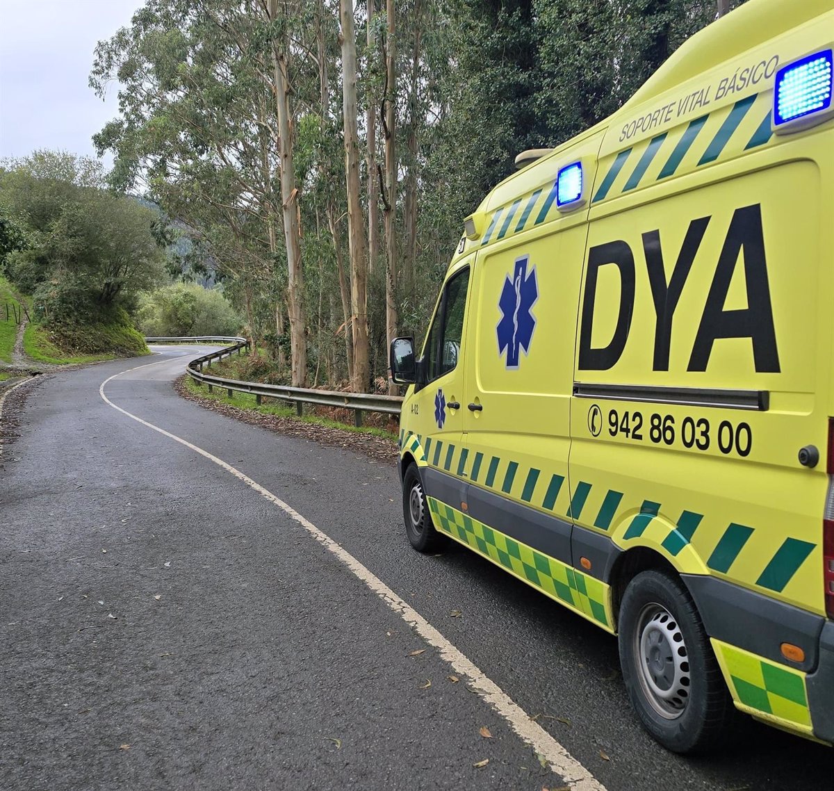 Herido un ciclista tras caer al suelo en la Subida a la Granja a la altura de Guriezo