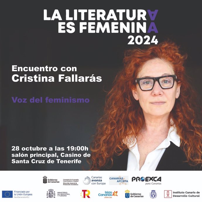 Cartel anunciador del encuentro con Cristina Fallarás en 'La Literatura es Femenina'