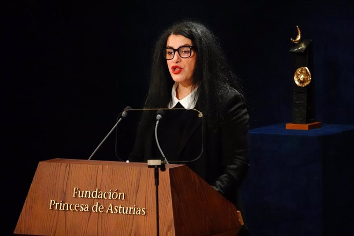 La artista gráfica Marjane Satrapi, en la ceremonia de entrega de los Premios Princesa de Asturias 2024.