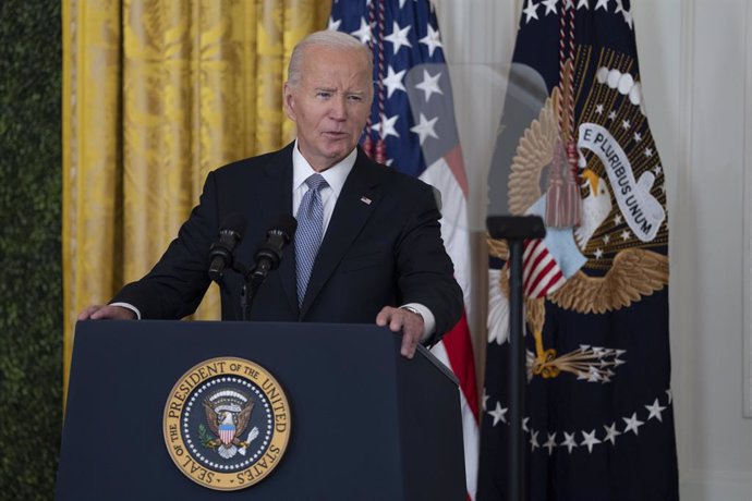 October 21, 2024, Washington, Dc, USA: United States President Joe Biden delivers remarks at a National Arts and Humanities Reception in the East Room of the White House in Washington, DC, October 21, 2024