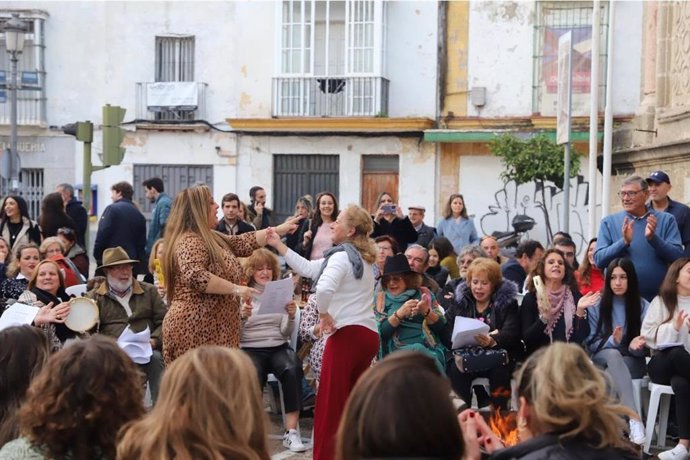 Imagen durante el tiempo de Zambombas en Jerez.