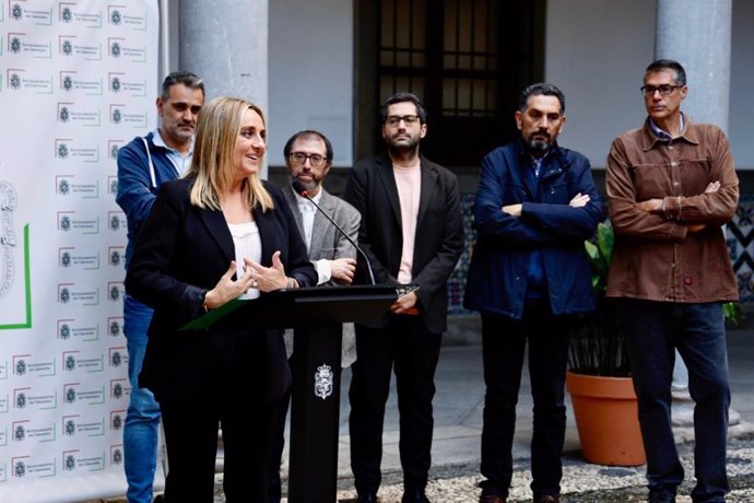 La alcaldesa de Granada, Marifrán Carazo, durante la presentación de actividades relacionadas con los Premios Goya 2025.