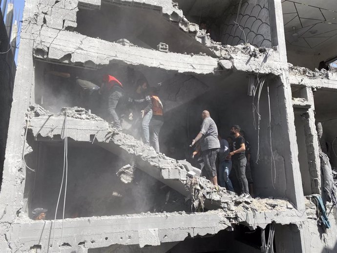 Edificio destruido en Gaza