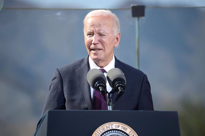 October 25, 2024, Laveen, Arizona, USA: President of the United States JOE BIDEN speaks at the Gila River Indian Community in Laveen, Arizona.