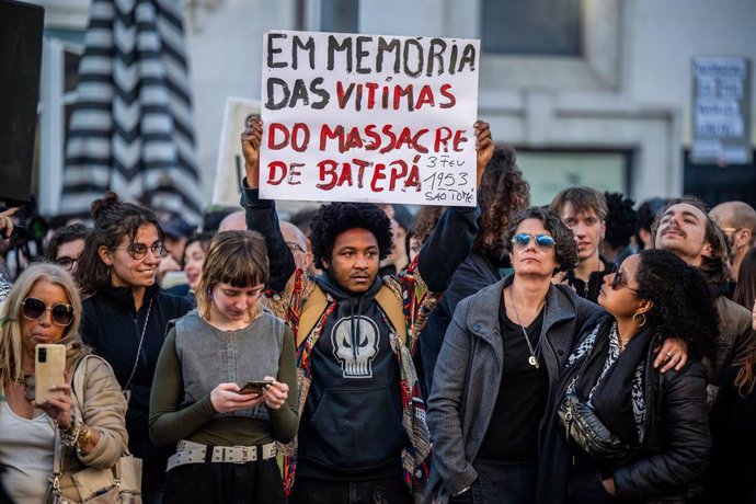 Archivo - February 3, 2024, Lisbon, Portugal: A protester holds a placard expressing his opinion during the demonstration. The rally was organized by several anti-racist groups and associations, including SOS Racism. According to the organizers, the event