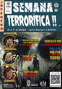 Cartel de la 'Semana Terrorífica' organizada por el Ayuntamiento de Huelva.