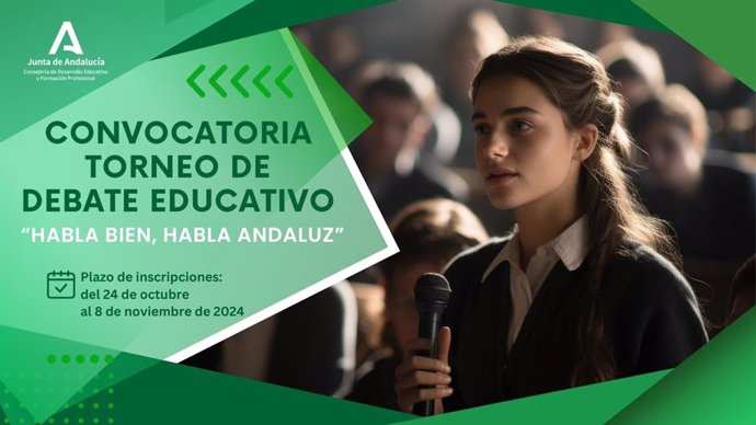 Imagen de la convocatoria del Torneo de Debate Educativo 'Habla bien, habla andaluz'.