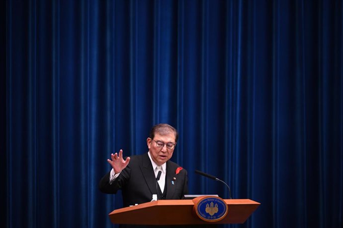 October 1, 2024, Tokyo, Japan: Japan's new Prime Minister Shigeru Ishiba speaks during a press conference at the prime minister's office in Tokyo on October 1, 2024.