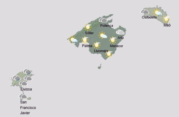 El tiempo hoy, lunes 28 de octubre, en Baleares.