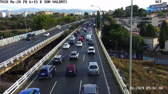 La Vía de Cintura y los accesos a Palma, colapsados por las lluvias.