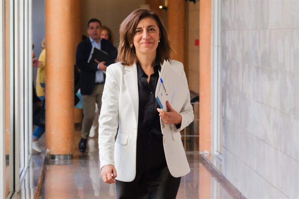 La conselleira de Medio Ambiente e Cambio Climático, Ángeles Vázquez, antes de la rueda de prensa tras el Consello de la Xunta.