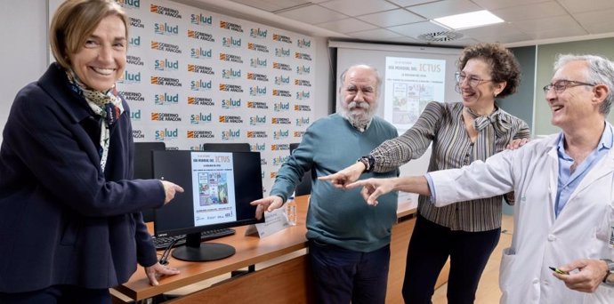 Presentación de los actos por el Día Mundial del Ictus 2024, en el Hospital Miguel Servet de Zaragoza.