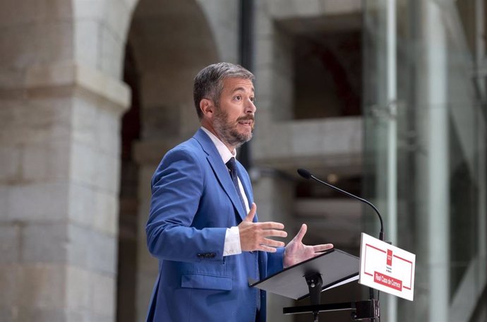 Archivo - El consejero de Presidencia, Justicia y Administración Local, Miguel Ángel García Martín, durante una rueda de prensa tras una reunión, en la Real Casa de Correos, a 5 de septiembre de 2024, en Madrid (España). 