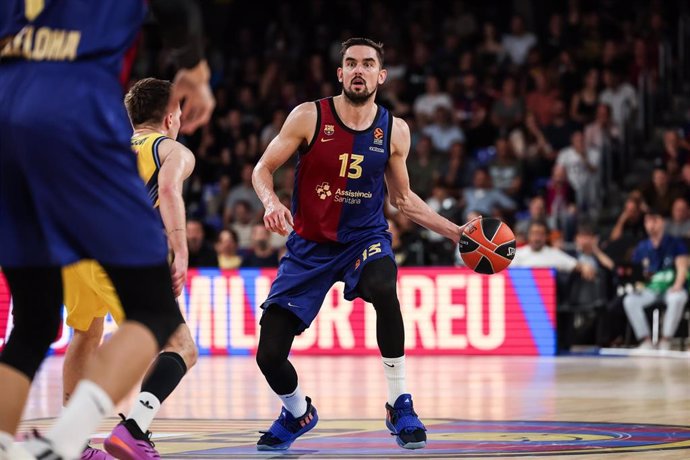 Tomas Satoransky of FC Barcelona in action during the Turkish Airlines Euroleague, match played between FC Barcelona and Alba Berlin at Palau Blaugrana on October 11, 2024 in Barcelona, Spain.