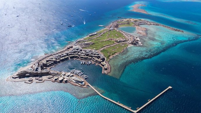 Aerial view of Sindalah island in NEOM