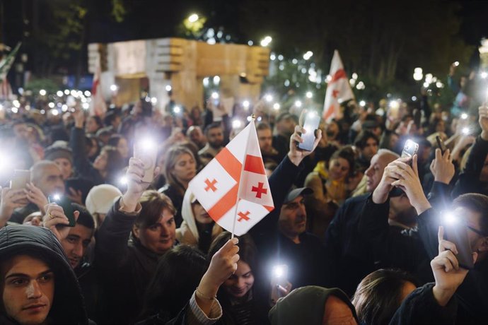 Manifestación contra los resultados electorales en Georgia