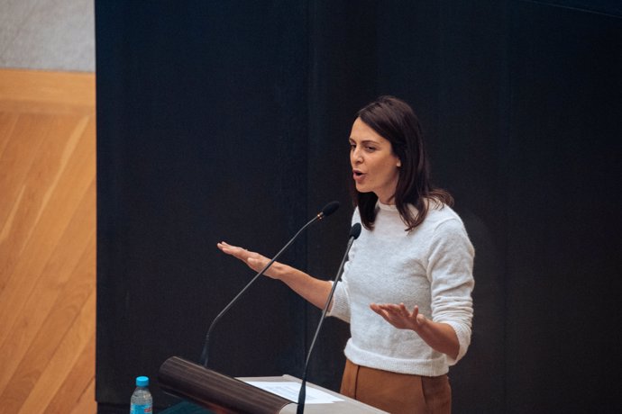 La portavoz del Grupo Municipal Más Madrid, Rita Maestre Fernández, interviene durante un pleno del Ayuntamiento de Madrid, en el Palacio de Cibeles, a 29 de octubre de 2024, en Madrid (España).