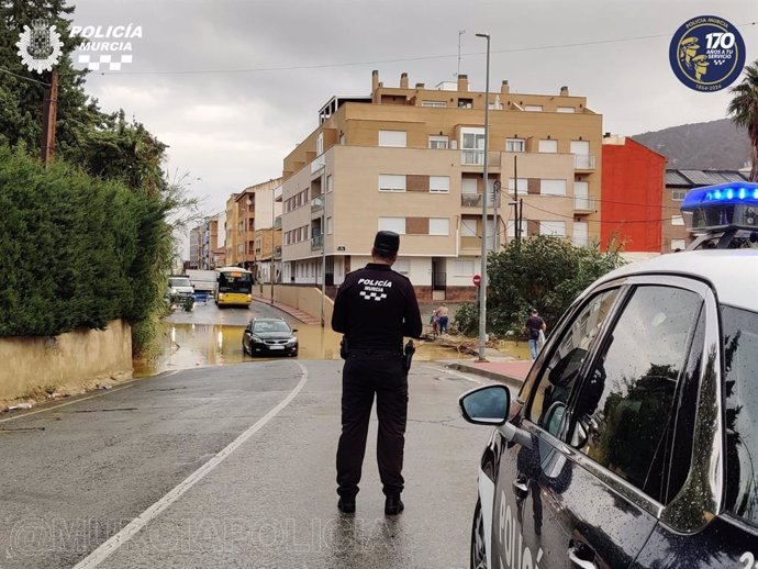 Imagen de la rambla del Secano, inundada