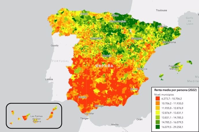 'Atlas De Distribución De Renta De Los Hogares' Para El Año 2022 (INE)