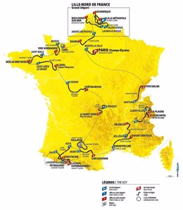 Recorrido oficial del Tour de Francia 2025, con salida en Lille Métropole y plenamente francés