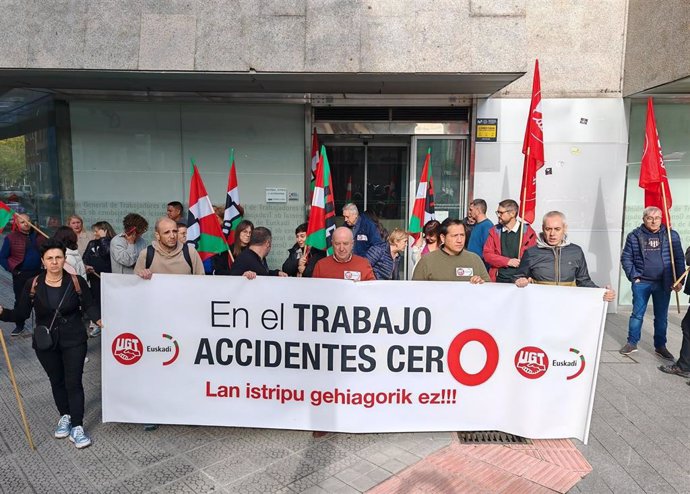 Movilización de UGT Euskadi contra la siniestralidad laboral