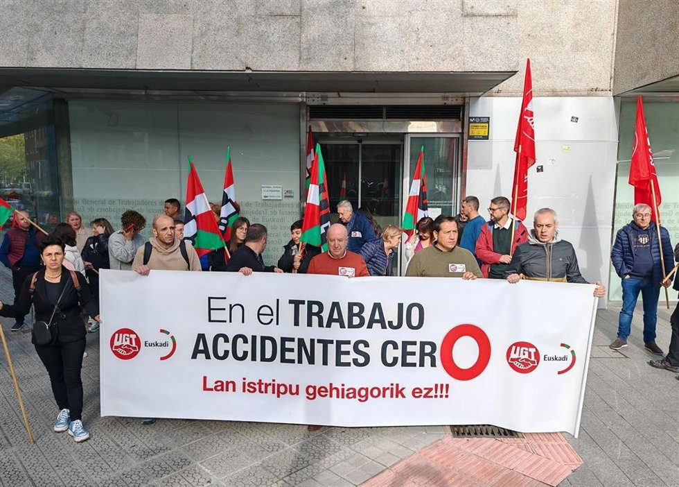 Movilización de UGT Euskadi contra la siniestralidad laboral