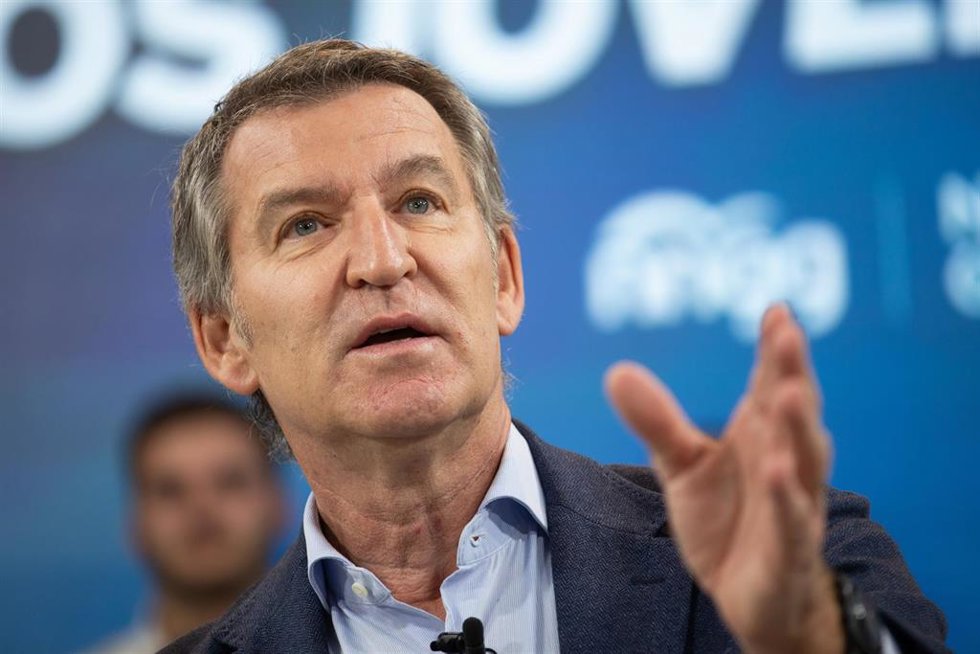 El presidente del Partido Popular, Alberto Núñez Feijóo, en un acto.