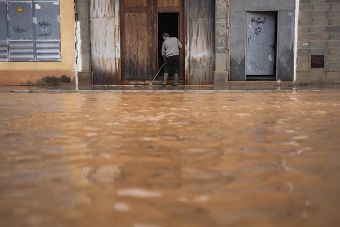 Temporal de lluvias en la comarca de la Ribera en la provincia de Valencia.