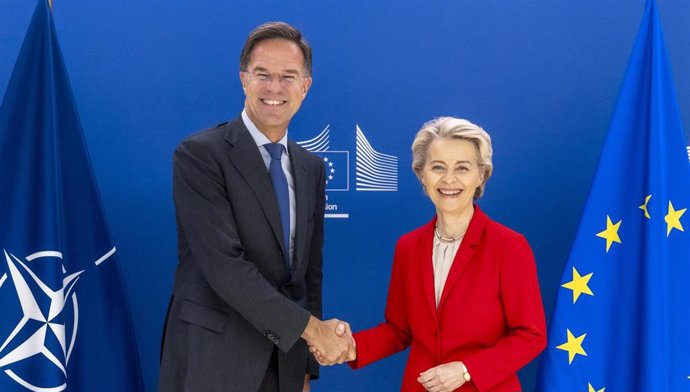 El secretario general de la OTAN, Mark Rutte, y la presidenta de la Comisión Europea, Ursula Von der Leyen