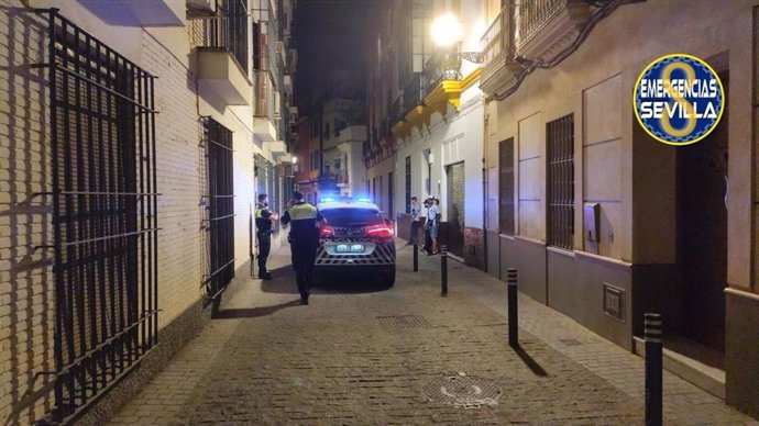 Imagen de la actuación de la Policía Local en el centro