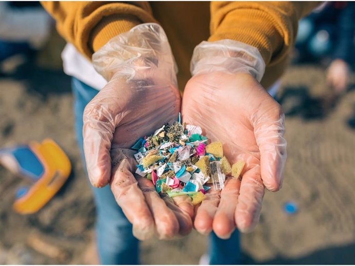 Microplásticos en una playa