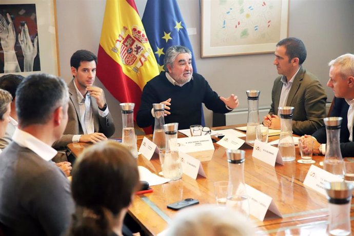 El presidente del Consejo Superior de Deportes (CSD), José Manuel Rodríguez Uribes, en la segunda reunión con las federaciones deportivas para trazar el Plan Estratégico del Gobierno hacia los Juegos de Los Ángeles en 2028.