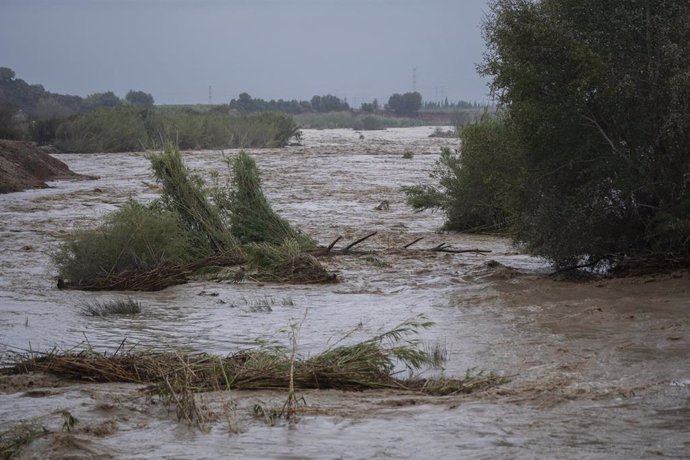 Crecida del río Magre, a 29 de octubre de 2024, en Alfarp, Valencia, Comunidad Valenciana (España). 