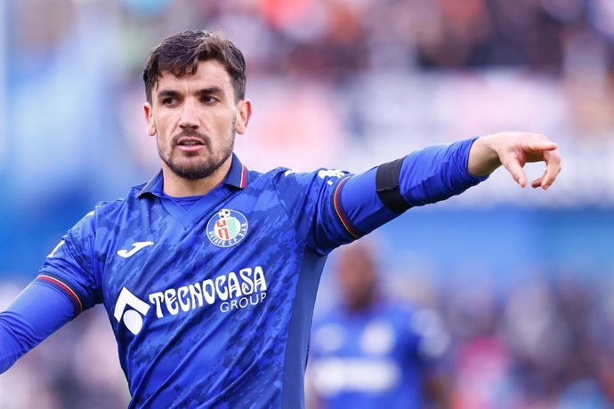 Mauro Arambarri of Getafe CF gestures during the Spanish League, LaLiga EA Sports, football match played between Getafe CF and Valencia CF at Coliseum de Getafe stadium on October 27, 2024, in Getafe, Spain.