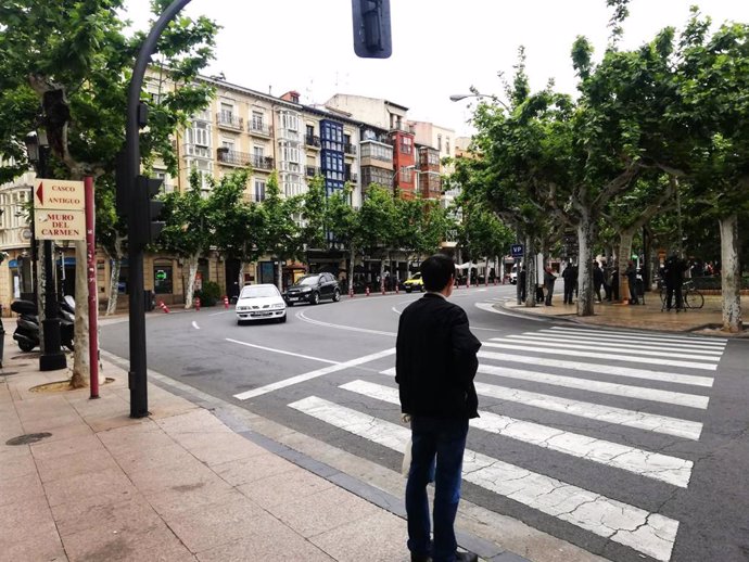 Archivo - Zona donde se hará el paso en abanico desde la Glorieta hacia el Casco Antiguo de Logroño.