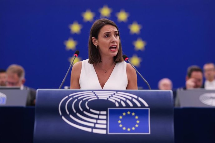 Archivo - 16 July 2024, France, Strasbourg: Spanish politician and Left-wing candidate Irene Montero takes part in the plenary session of the European Parliament. Photo: Philipp von Ditfurth/dpa