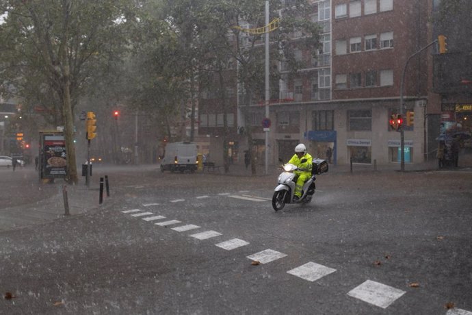 La llvuia en Barcelona este miércoles